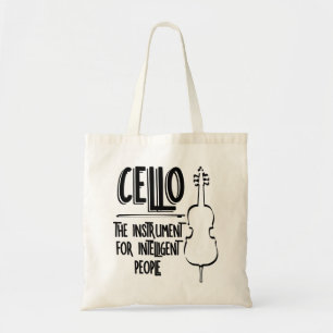 Intelligent Cellist Line Drawing Tote Bag