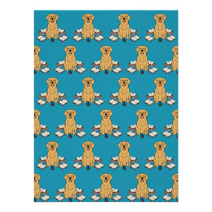 Intelligent Golden Retriever Creative Studio Art Poster