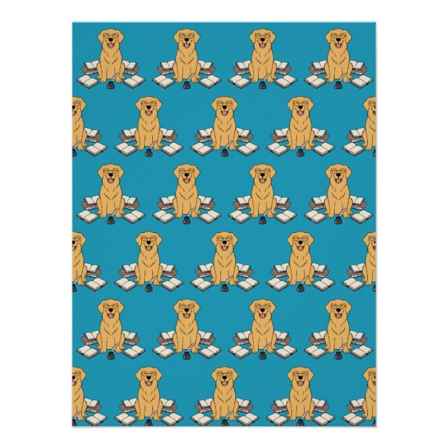 Intelligent Golden Retriever Creative Studio Art Poster (Front)