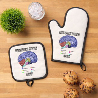 Intelligent Matter Inside Anatomical Brain Humour Oven Mitt & Pot Holder Set