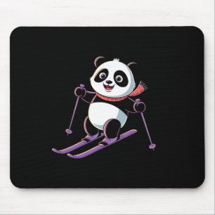 Intelligent Panda Playing Skiing Funny Humourous Mouse Mat