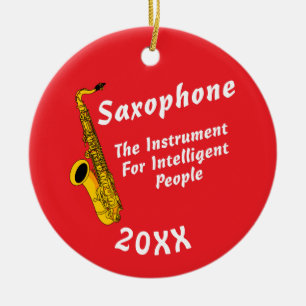 Intelligent Saxophone Ceramic Tree Decoration