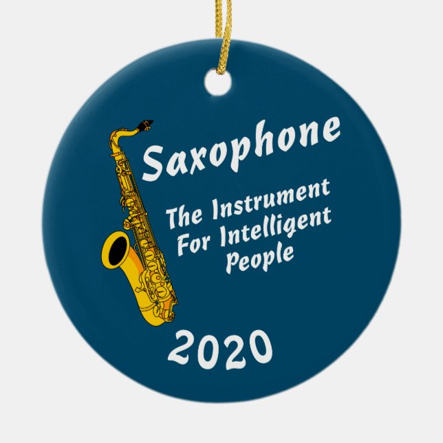 Intelligent Saxophone Ceramic Tree Decoration (Front)