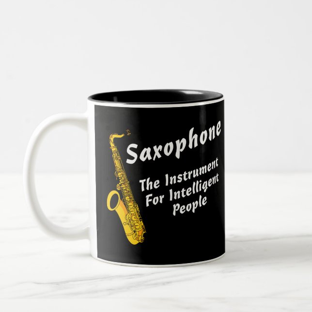 Intelligent Saxophone Two-Tone Coffee Mug (Left)