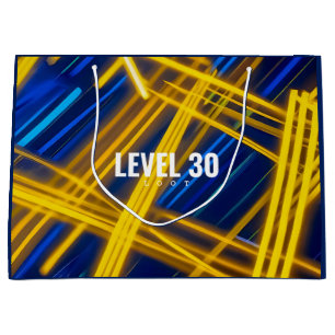 Intense Abstract Neon Synthwave Digital Cyber Large Gift Bag