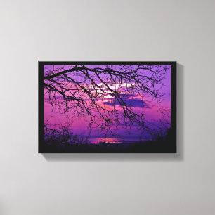 Intense and Vivid -  Purple Sunset Landscape Canvas Print