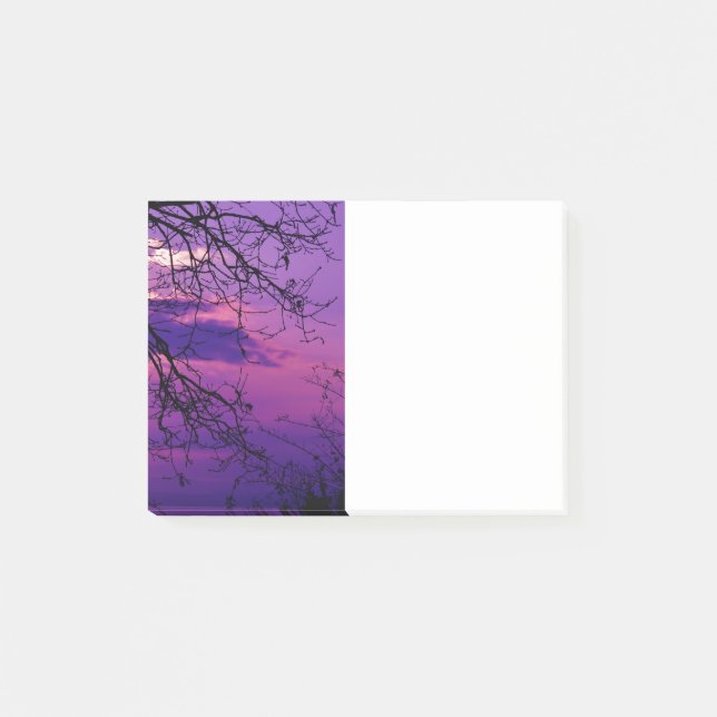 Intense and Vivid -  Purple Sunset Landscape Post-it Notes (Front)