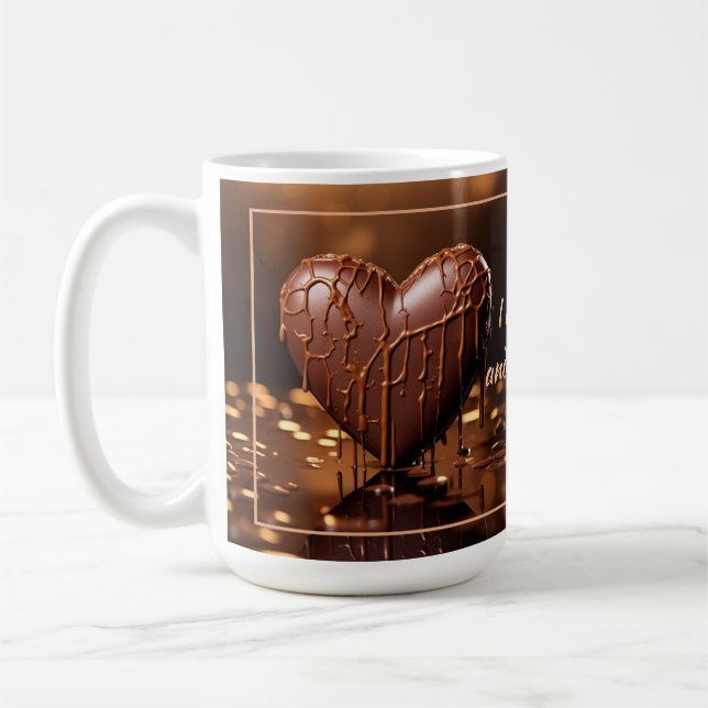 Intense Chocolate Heart Valentine Coffee Mug (Left)