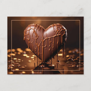Intense Chocolate Heart Valentine Postcard