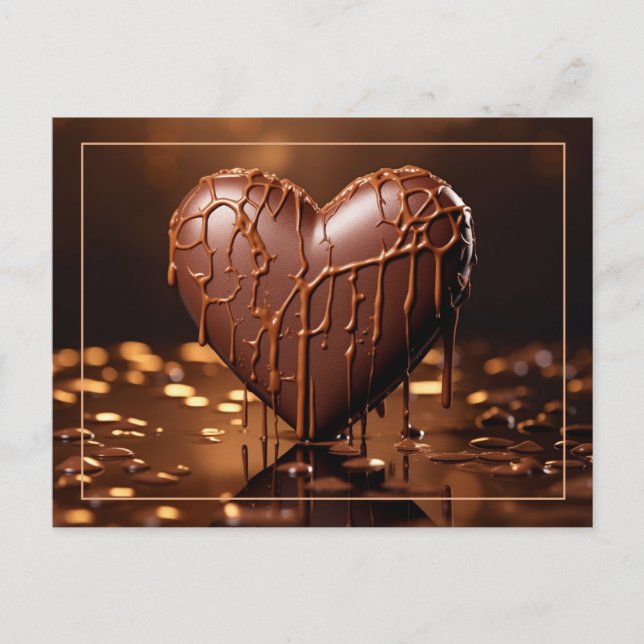 Intense Chocolate Heart Valentine Postcard (Front)