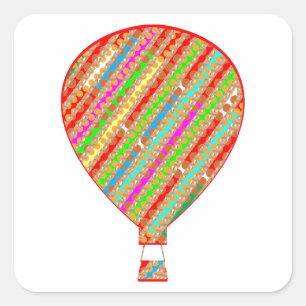 Intense Colour ARTISTIC Stripes Balloons Square Sticker