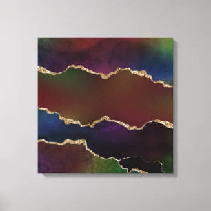 Intense Dark Agate   Moody Rainbow Jewel Tone Canvas Print