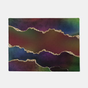 Intense Dark Agate   Moody Rainbow Jewel Tone Doormat