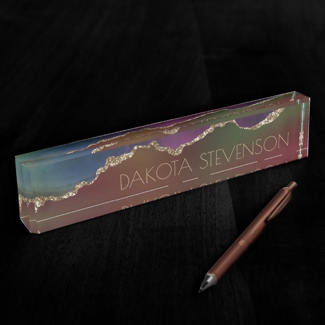 Intense Dark Agate | Moody Rainbow Jewel Tone Nameplate (Creator Uploaded)