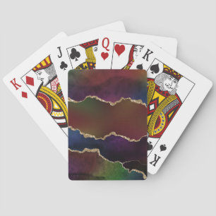 Intense Dark Agate   Moody Rainbow Jewel Tone Playing Cards