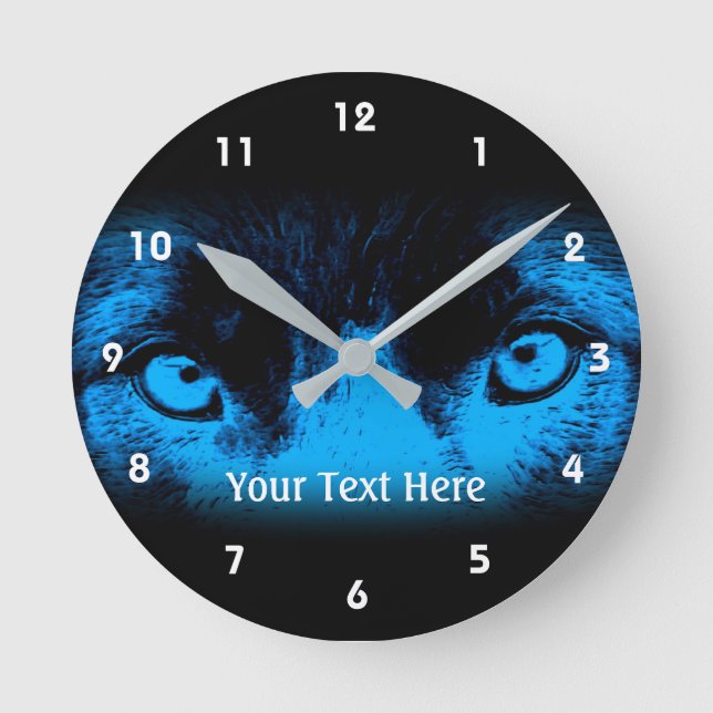 Intense Dog Eyes Animal Art Round Clock (Front)