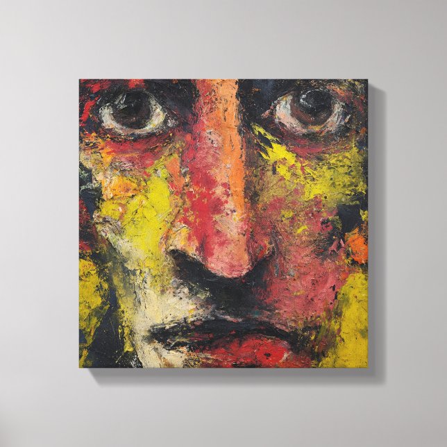 Intense Expressionist Face Canvas (Front)