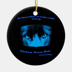 Intense Eyes Attitude Inspirational Quote Ceramic Tree Decoration