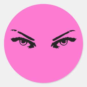 Intense Eyes of a Woman Classic Round Sticker