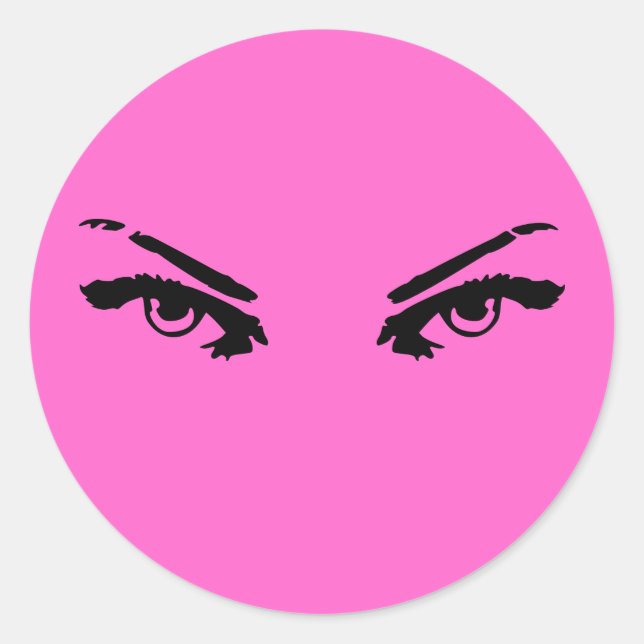 Intense Eyes of a Woman Classic Round Sticker (Front)