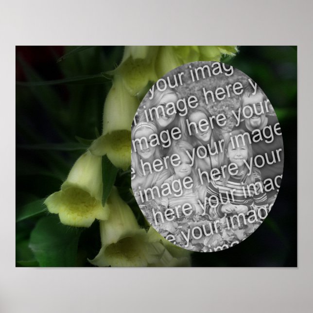 Intense Foxglove Flowers Frame Add Your Photo Poster (Front)