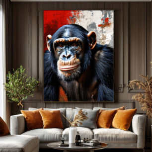 Intense Gaze of the Chimpanzee Canvas Print