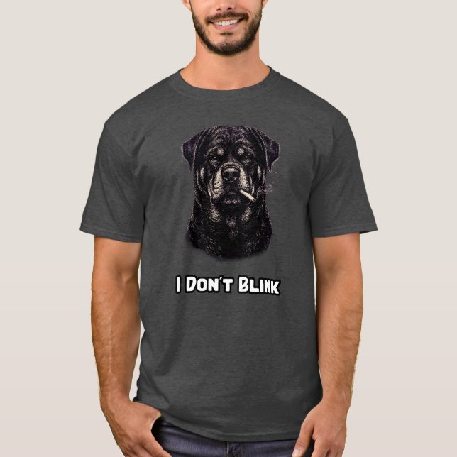 Intense Gaze Unblinking Strong Character Design T-Shirt (Front)