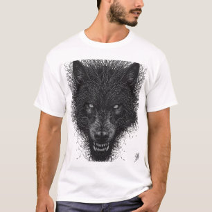 Intense Grizzled Wolf Sketch T-Shirt