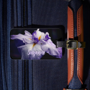 Intense Japanese Iris Flower Close Up Personalised Luggage Tag