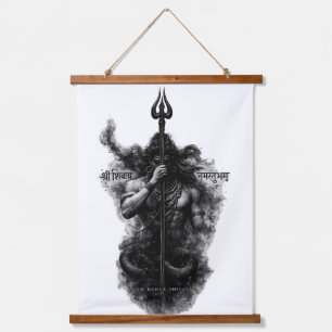 Intense Lord Shiva Trishul Om Namah Shivaya Art Hanging Tapestry