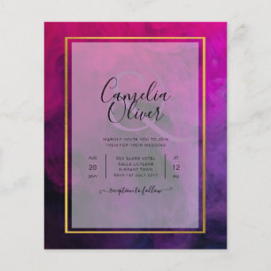 Intense Magenta Plum Purple INK Wedding INVITE