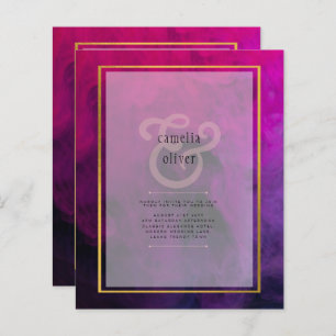 Intense Magenta Plum Purple INK Wedding INVITE