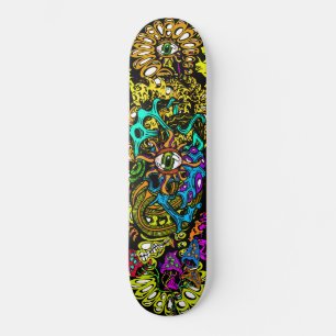 Intense Mushroom Eyeball Hallucination Graphics Skateboard