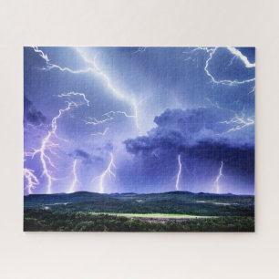 Intense Nature Lightning Storm Jigsaw Puzzle