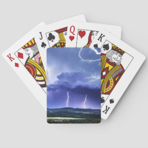 Intense Nature Lightning Storm Playing Cards