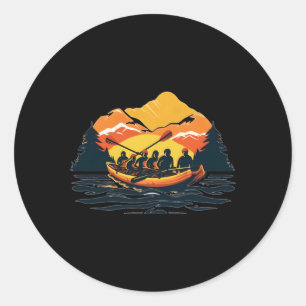 Intense Outdoor Adventure White Water Rafting Classic Round Sticker