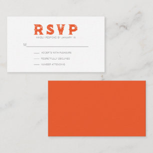 Intense Red Orange Rustic Modern RSVP Enclosure Card