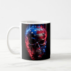 Intense shadow patriotic skull mug