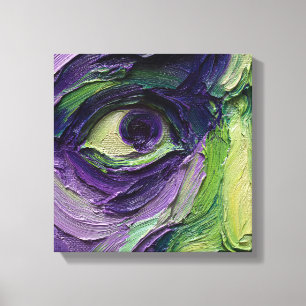 Intense Split-Color Impasto Portrait Canvas Print