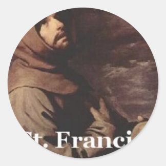 Intense St Francis Assisi gift Franciscan Classic Round Sticker