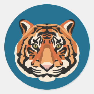 Intense Tiger Eyes the Powerful Big Cat Classic Round Sticker