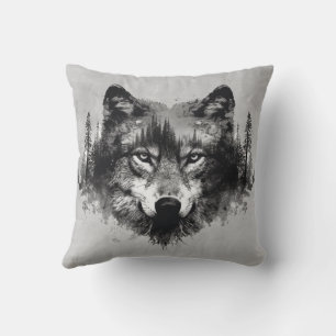 Intense Wolf Wolves Animal Nature Wildlife  Cushion