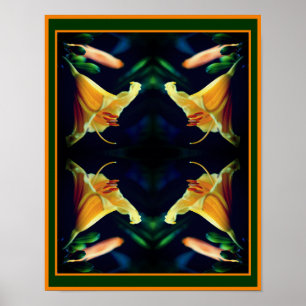 Intense Yellow Lily Flower Abstract Poster
