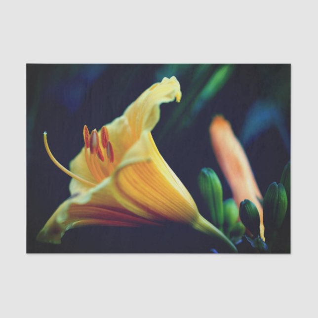 Intense Yellow Lily Flower Decoupage Tissue Paper (Front)