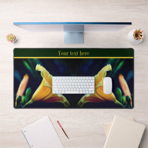 Intense Yellow Lily Flower Personalized Desk Mat