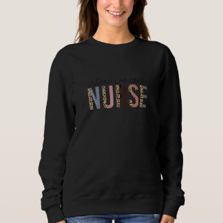 Intensive Care Nurse Leopard Print Icu Nursing Sch Sweatshirt