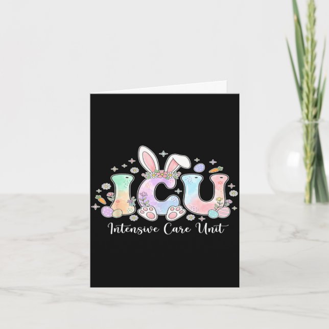 Intensive care unit bunny spring medical easter card (Front)