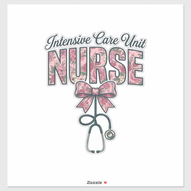 Intensive Care Unit Nurse Floral Bow Shirt Design_ (Sheet)