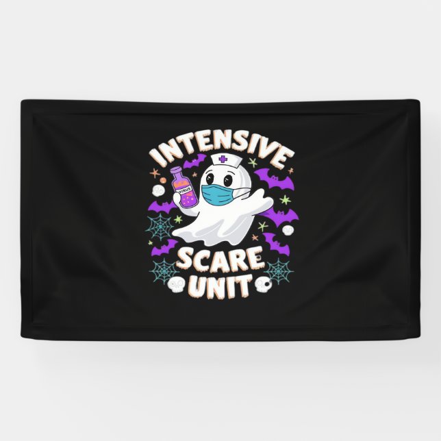 Intensive Scare Unit Nurse Halloween ICU Nurse Ess Banner (Horizontal)