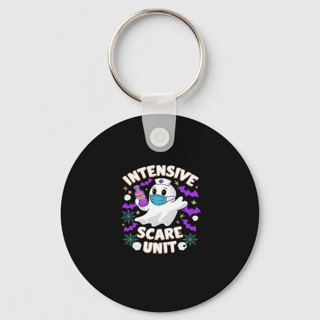 Intensive Scare Unit Nurse Halloween ICU Nurse Ess Key Ring (Front)